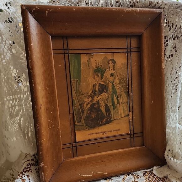 Vintage Framed Print Godey's Americanized Paris Fashions 1845